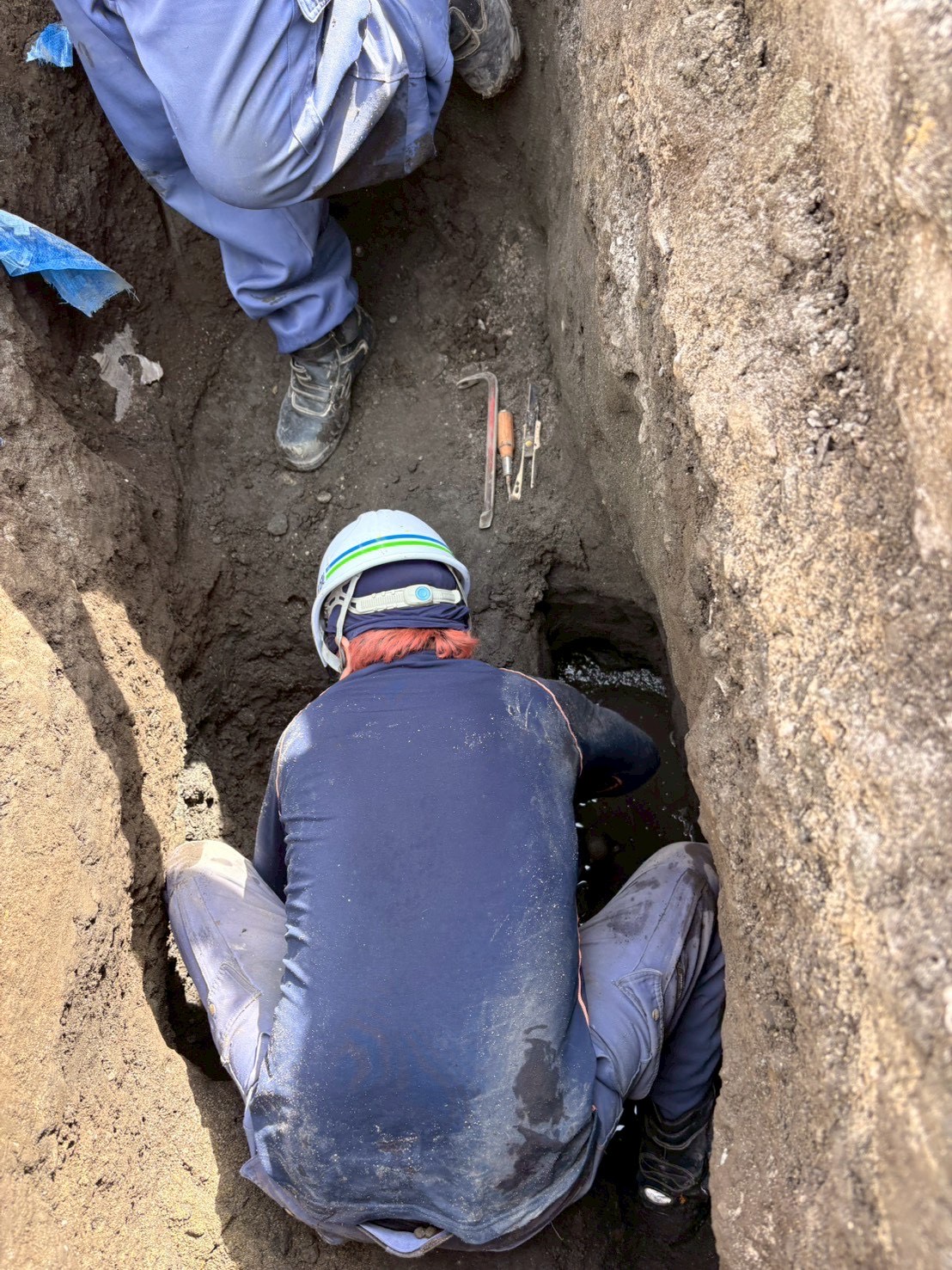 修理施工の様子